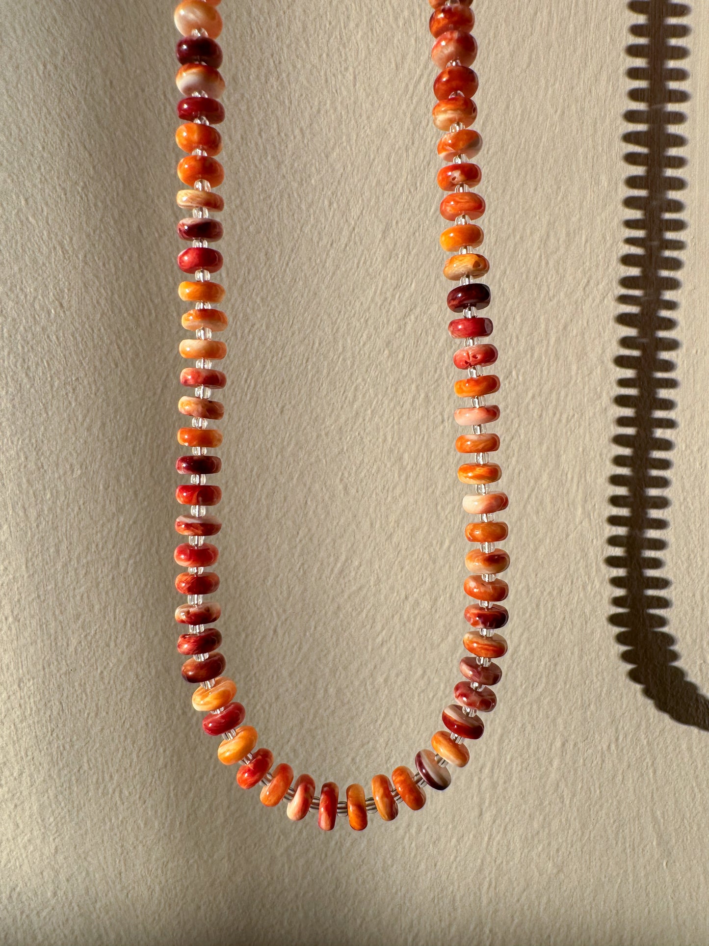 Spiny Oyster Heishi Bead Necklace