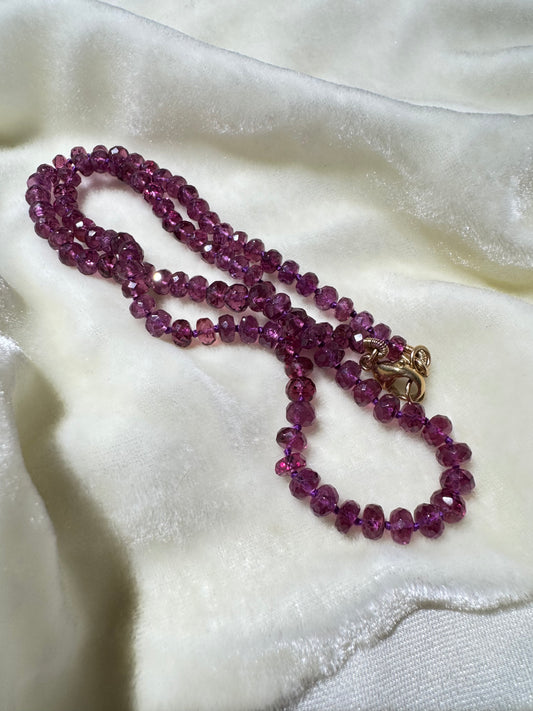 Malawi Garnet Knotted Bead Necklace