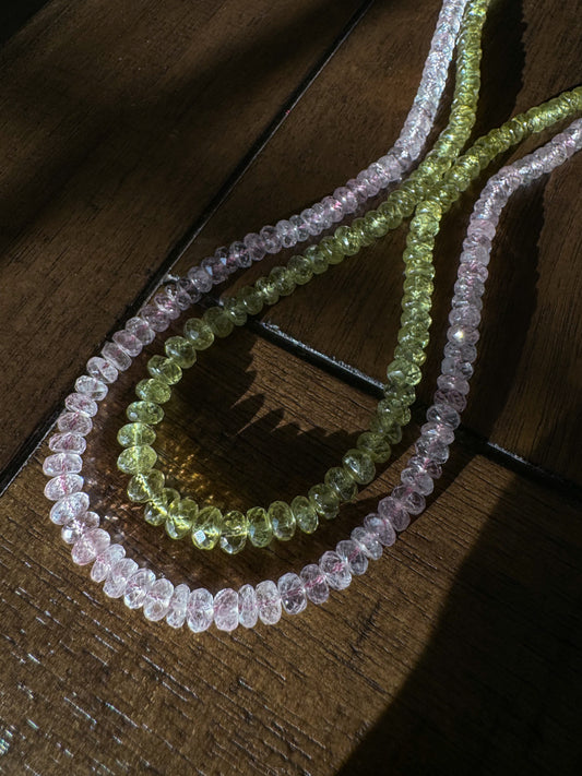 Custom - Morganite and Grossular Garnet Beaded Necklaces