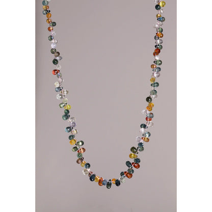 Indi | Gem Sapphire Briolettes Knotted Candy Bead Necklace 14k