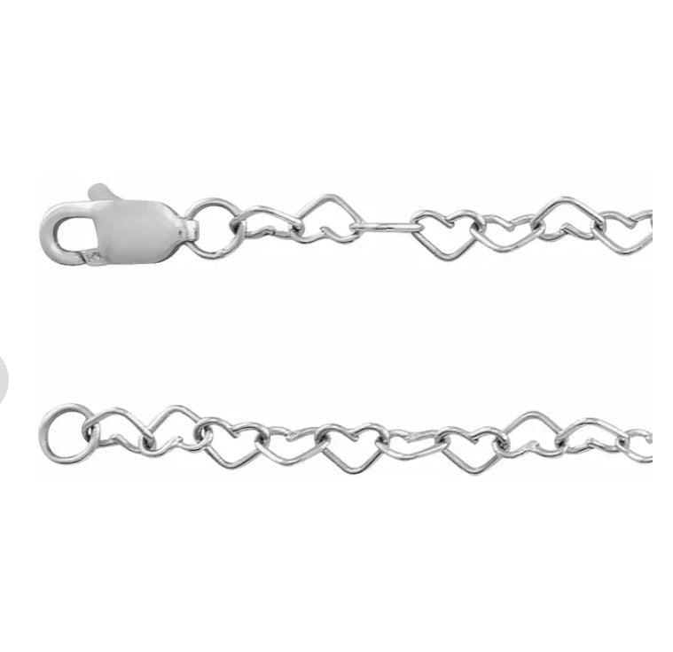 Sterling Silver Sweet Hearts Chain