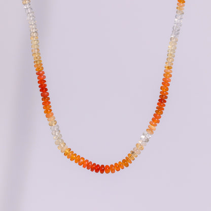 Mexican Fire Opal Beaded Necklace 14k