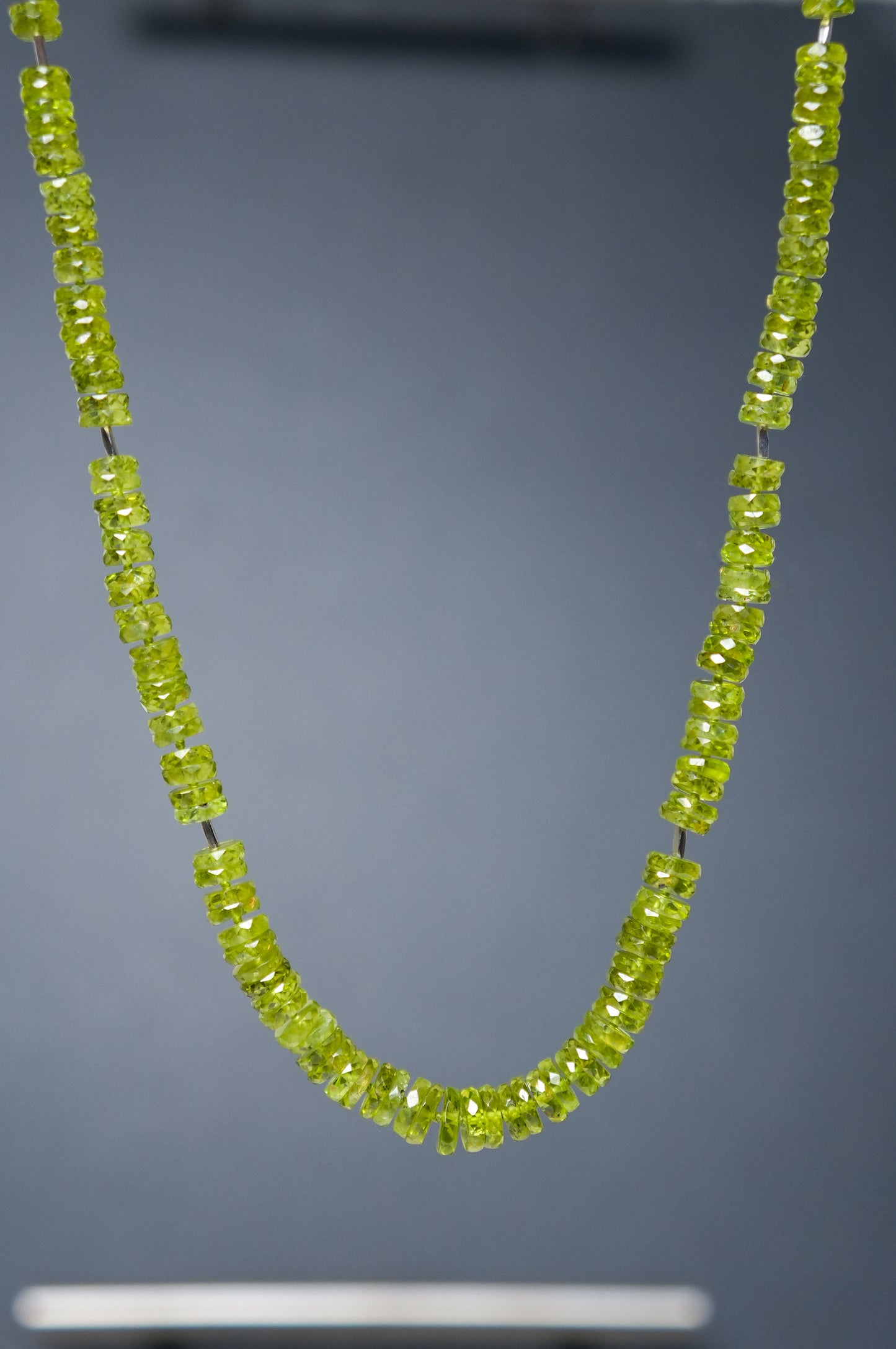 Arizona Peridot Beaded Candy Necklace 18k white & 14k yellow gold