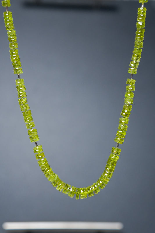 Arizona Peridot Beaded Candy Necklace 18k white & 14k yellow gold