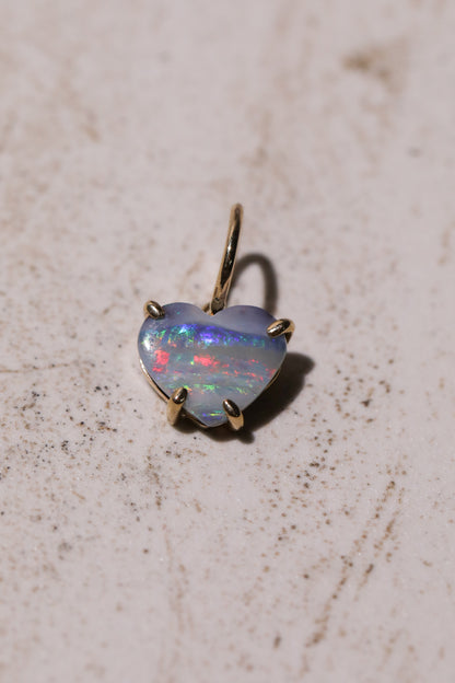 Rainbow Australian Boulder Opal Charm 14k