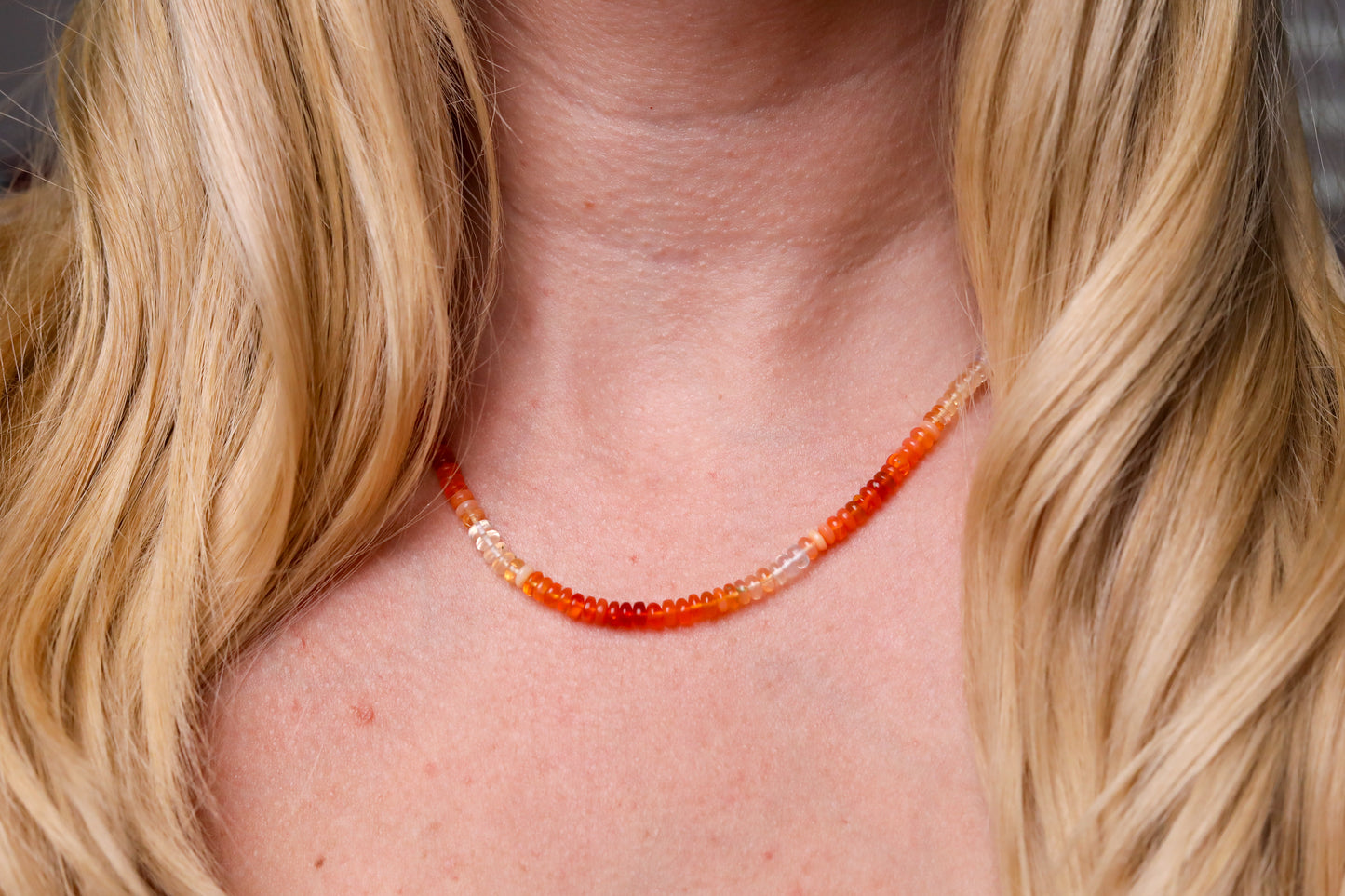 Mexican Fire Opal Beaded Necklace