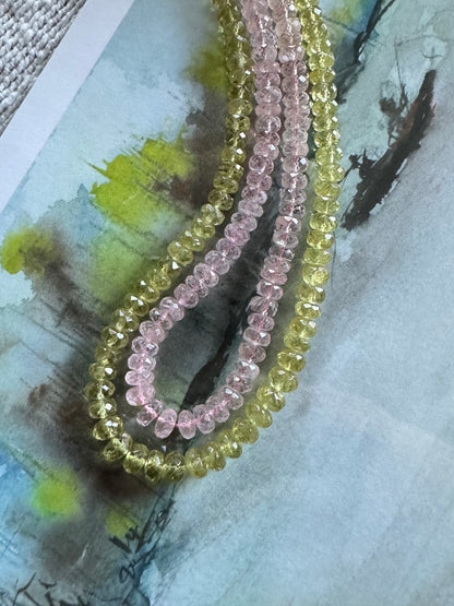 Custom - Morganite and Grossular Garnet Beaded Necklaces