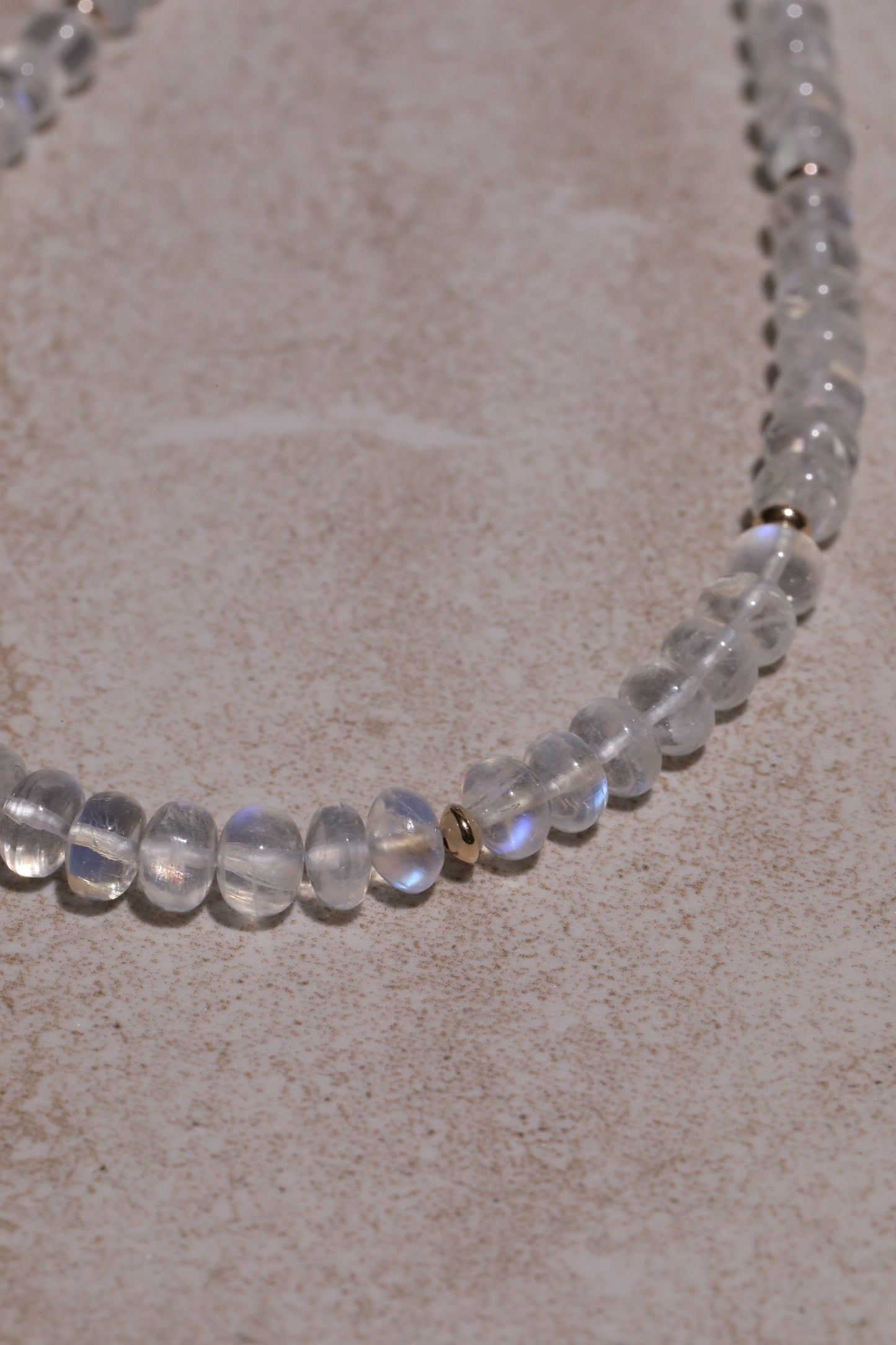 Rainbow Moonstone Candy Bead Strand 14k