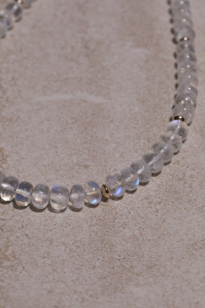 Rainbow Moonstone Candy Bead Strand 14k