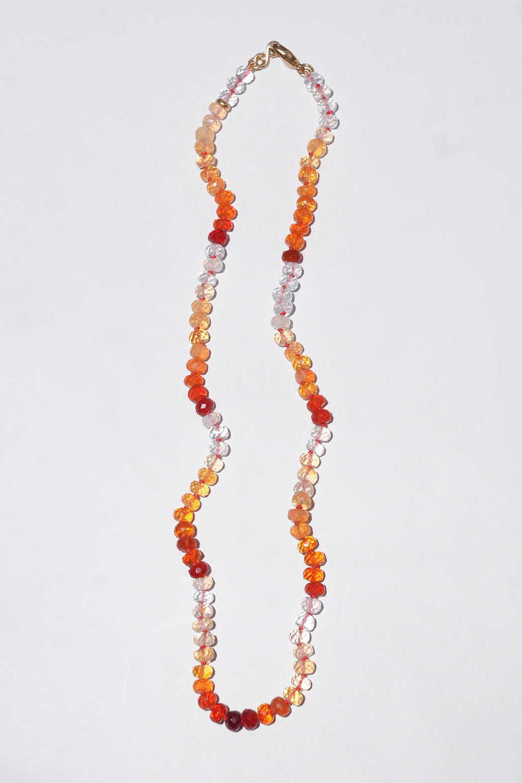 Mexican Fire Opal Knotted Candy Bead Necklace