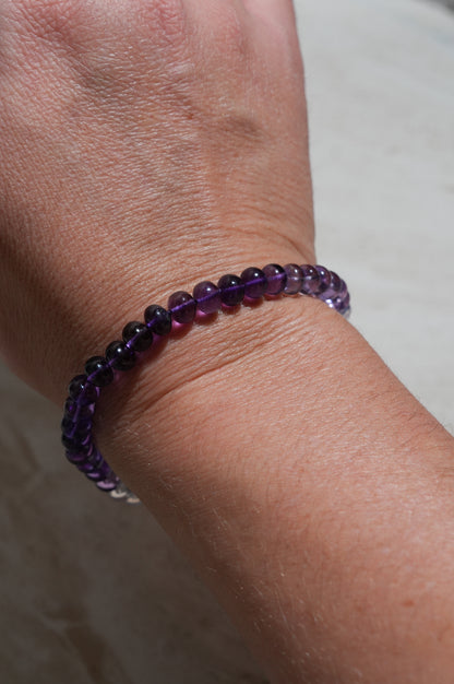 Gemmy Amethyst Knotted Candy Bead Bracelet 14k