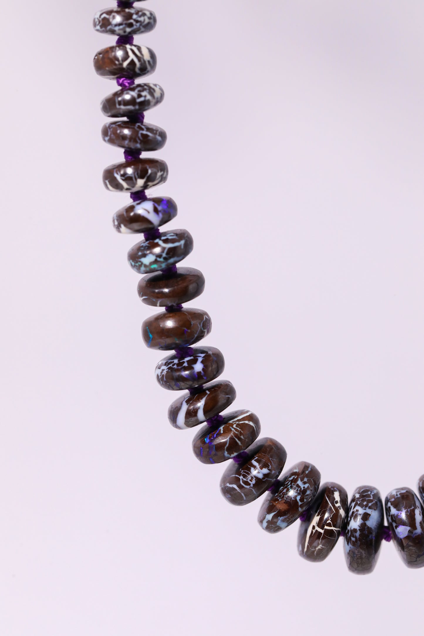 Boulder Opal Knotted Bead Necklace australian opal candy necklace