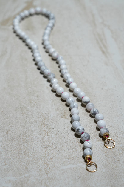 Howlite Knotted Candy Bead Necklace 14k Loops