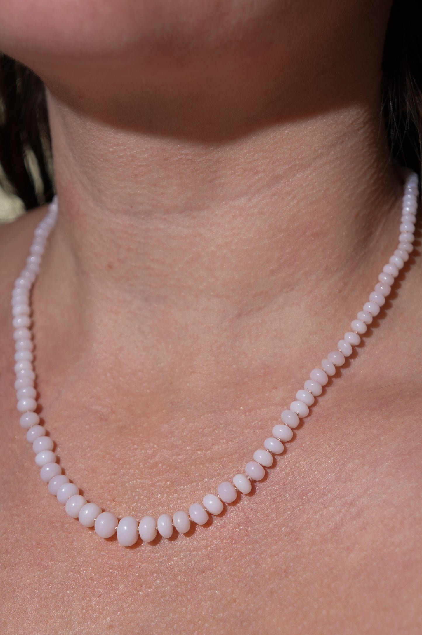 Pink Opal Knotted Candy Bead Necklace