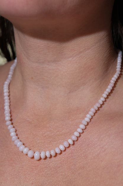 Pink Opal Knotted Candy Bead Necklace