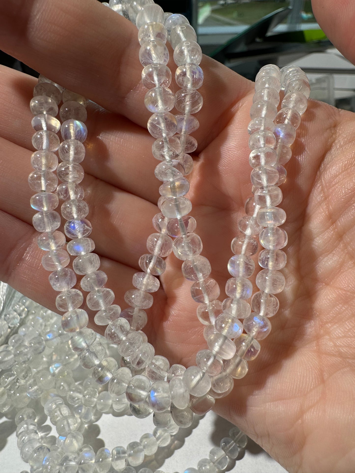 Custom Moonstone Knotted Necklace 20”