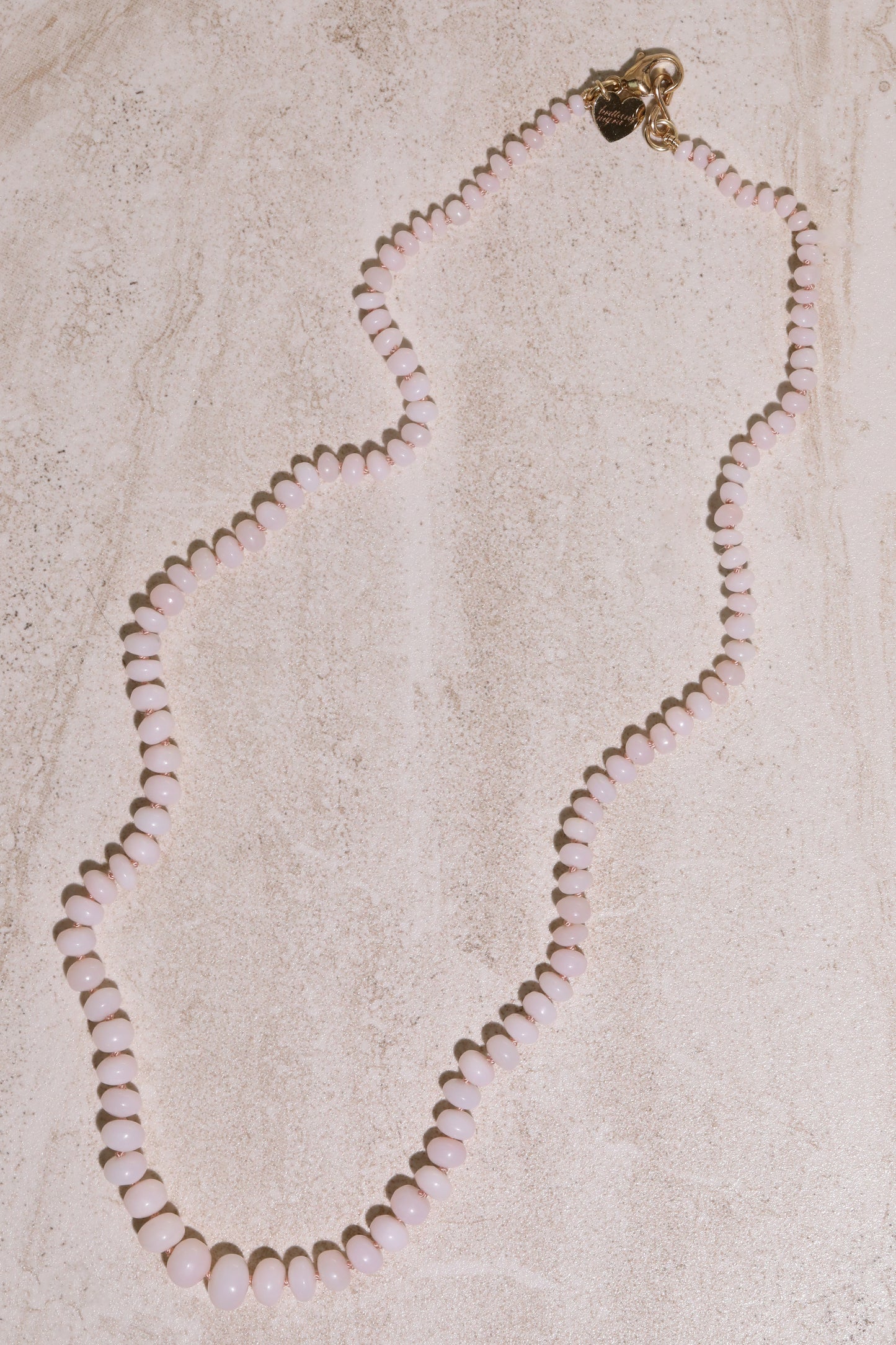 Pink Opal Knotted Candy Bead Necklace