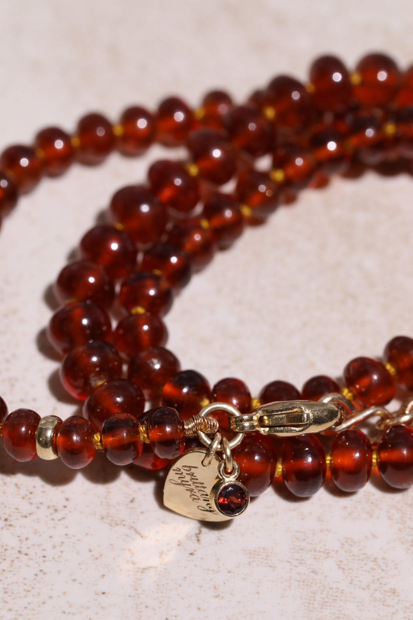 Hessonite Garnet Beaded Candy Necklace