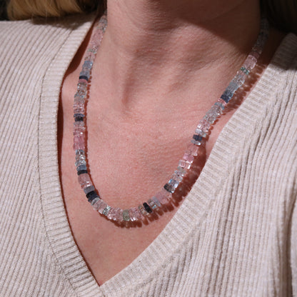 Rock Sugar | Aquamarine Knotted Candy Bead Necklace 14K