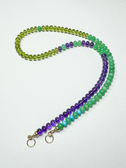 colorful bead gemstone necklace lynn rachel rose and brittany myra beaded 14k gemstone necklace green peridot chrysoprase amethyst