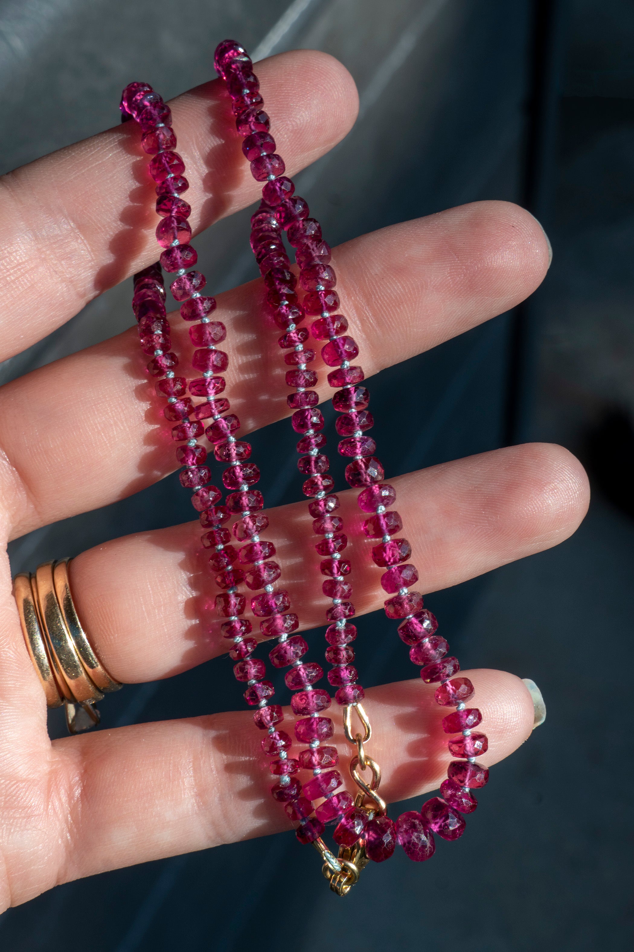 Rubellite Tourmaline Knotted Candy Necklace – brittanymyra