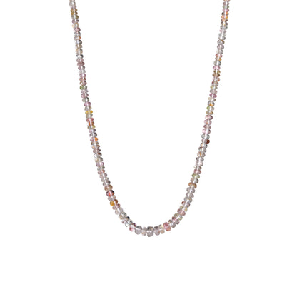 pastel pink tourmaline dainty bead necklace