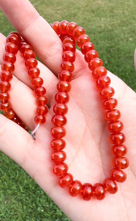 red carnelian beads necklace beaded gemstone candy necklace 14k gold carnelians